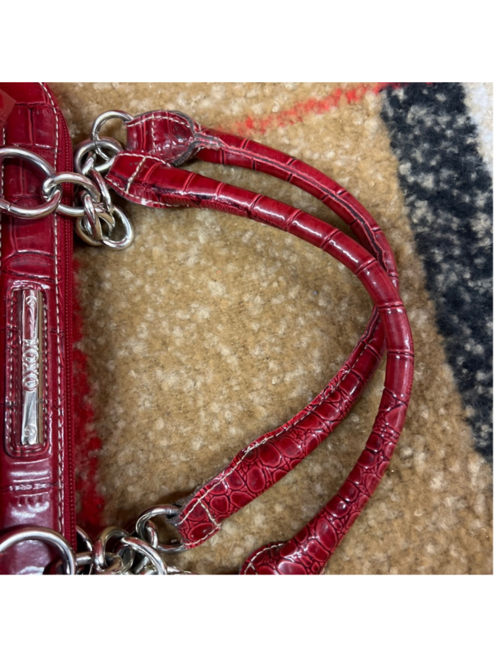 Women's XOXO Red Croc Embossed Satchel One Size - Picture 5 of 8